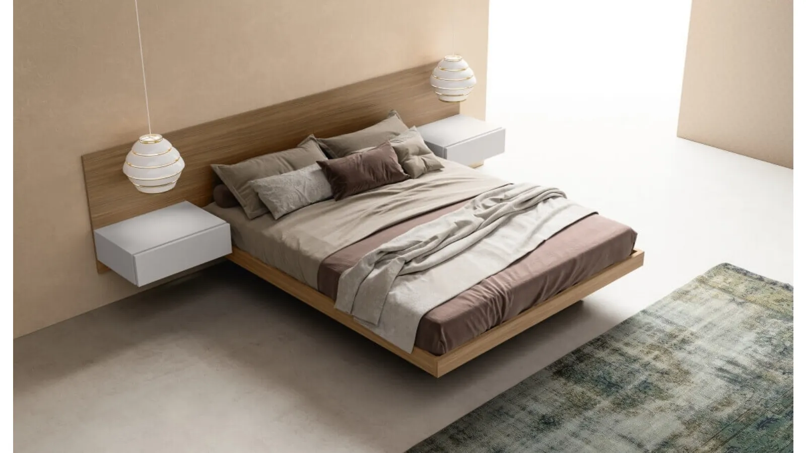 Letto con box contenitore Float di Zalf