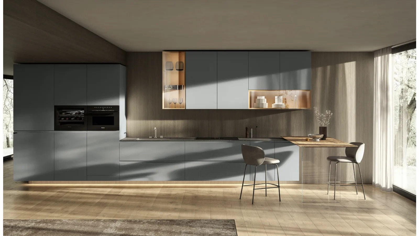 Cucina Design con penisola 36e8 Cut Project 2827 di Lago