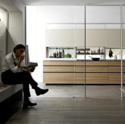 Cucina Design ad angolo Artematica Olmo Tattile di Valcucine