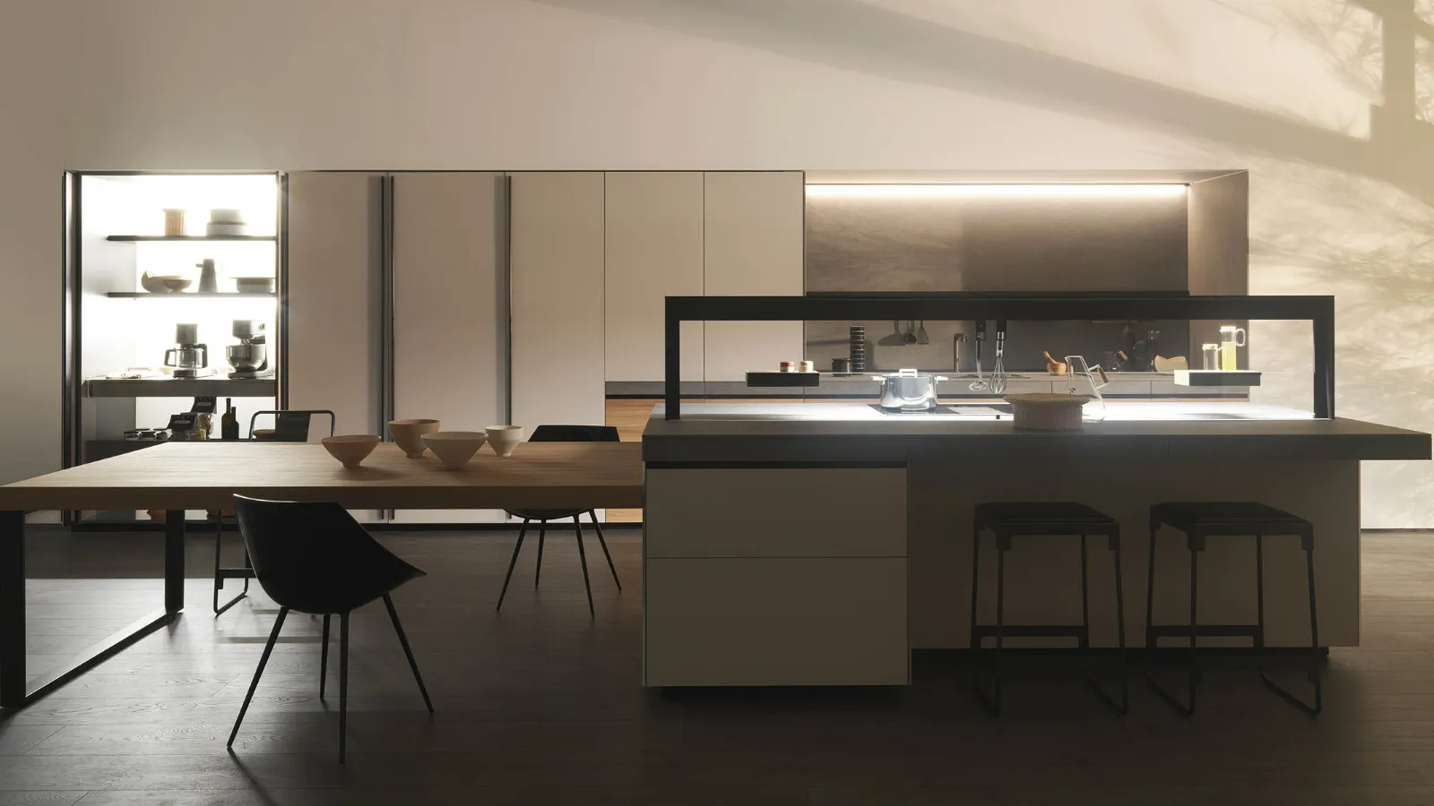 Cucina Design con isola Genius Loci Olmo Tattile di Valcucine