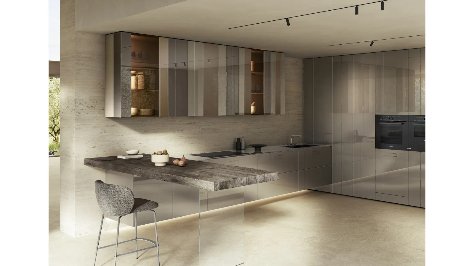 Cucina Design con penisola NOW Project 2829 di Lago