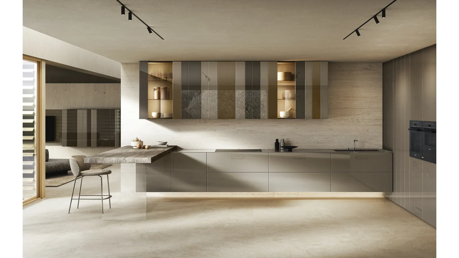 Cucina Design con penisola NOW Project 2829 di Lago