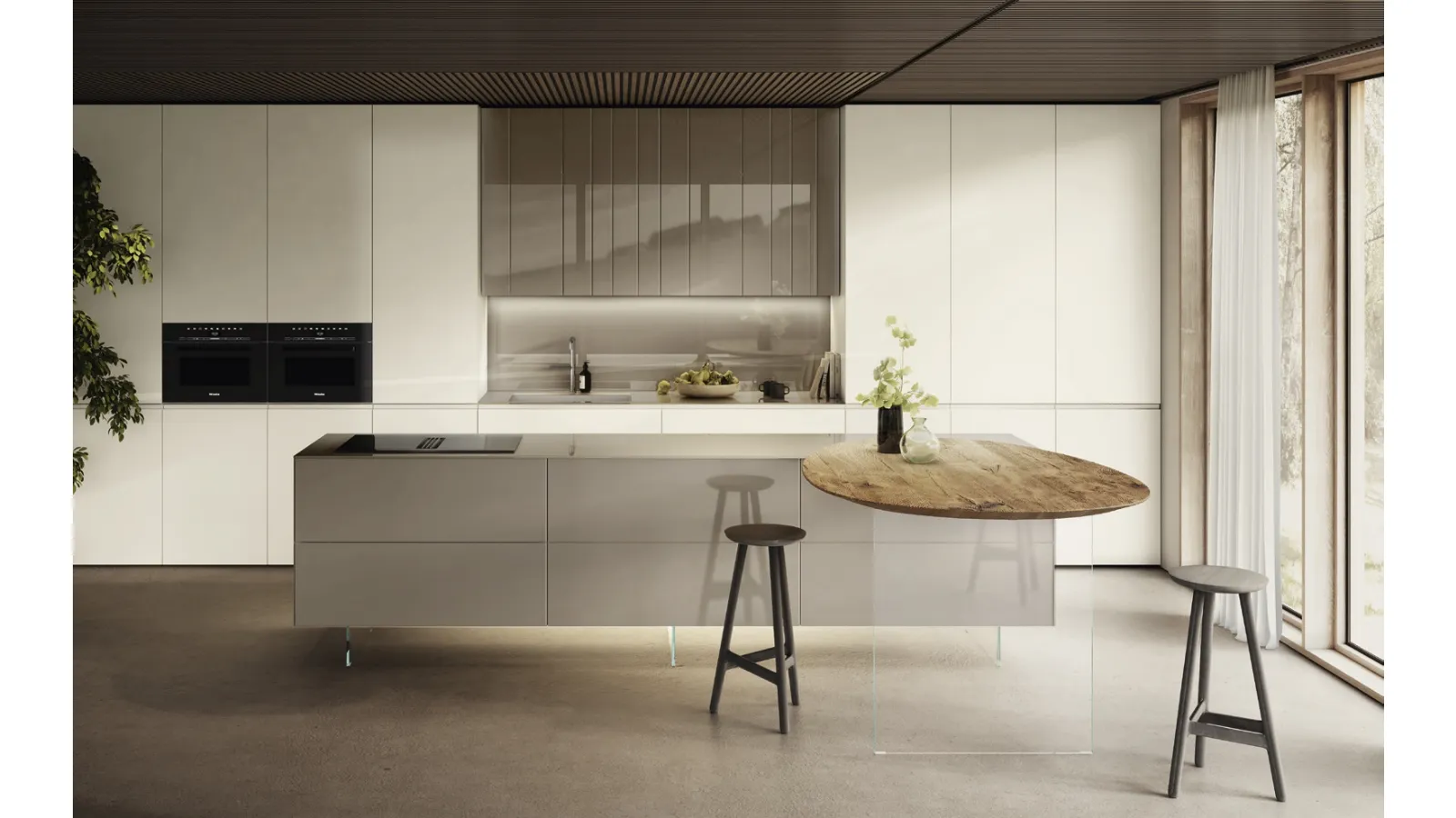 Cucina Design con isola NOW Project 2832 di Lago