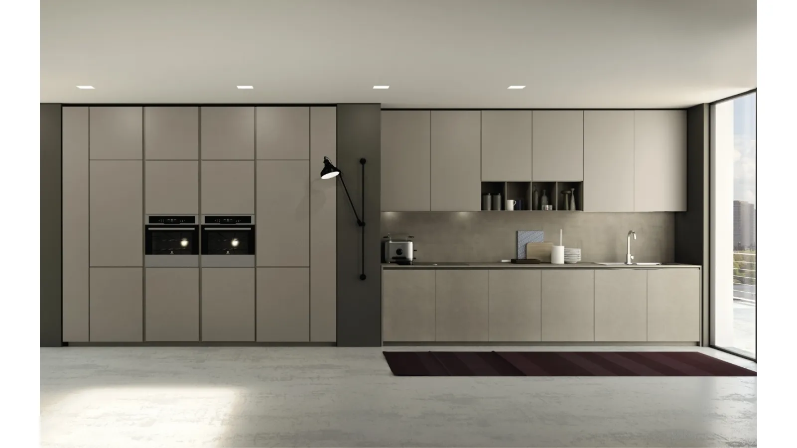 Cucina Design lineare in laccato opaco Viva 09 di Maistri