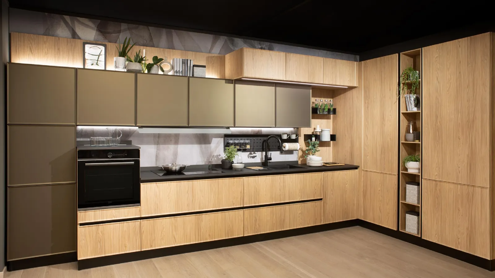 Cucina Moderna angolare Diamante rovere light di Mobilturi